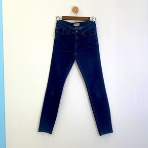 Madewell - Dark Denim Skinny Jeans Size 26 Zipper and Button Closure